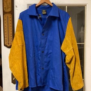 Tillman X-Large Royal Blue FR Welding Jacket w/Leather Sleeves